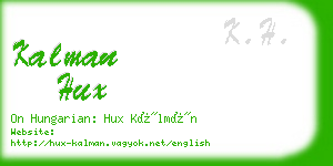 kalman hux business card